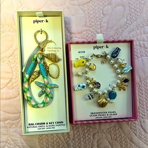 Piper K Bag Charm and Bracelet Set